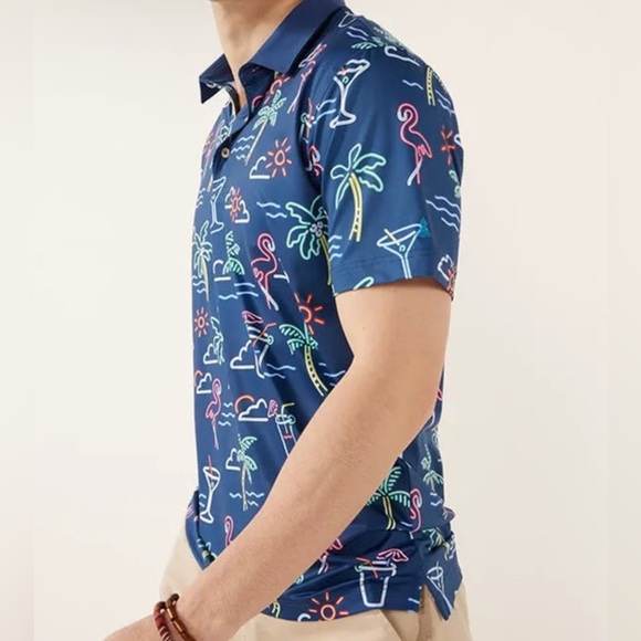 Chubbies Navy Neon Light Performance Polo - Picture 2 of 5